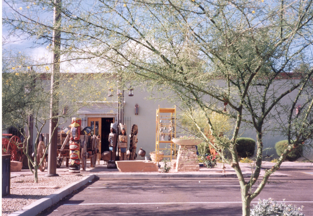 Bischoff's on the Park Phase 1 gallery renovation, Old Town Scottsdale — exterior and patio views