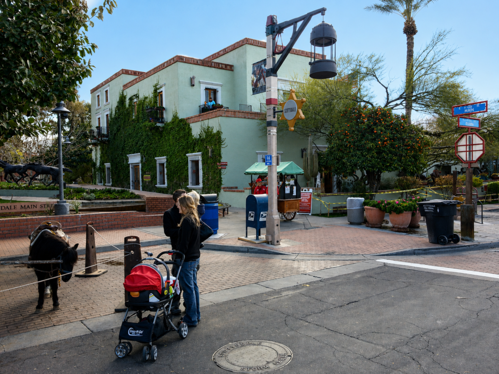 Bischoff's on the Park Phase 2 — second-floor residence addition above the historic gallery, NW view, Scottsdale