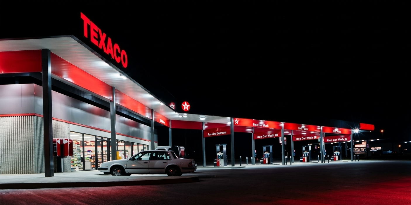 Texaco Fuel Center Nighttime
